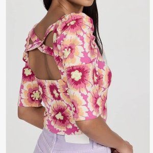 NWT. Free People Give Me More floral crop top in Pop Combo. Size M